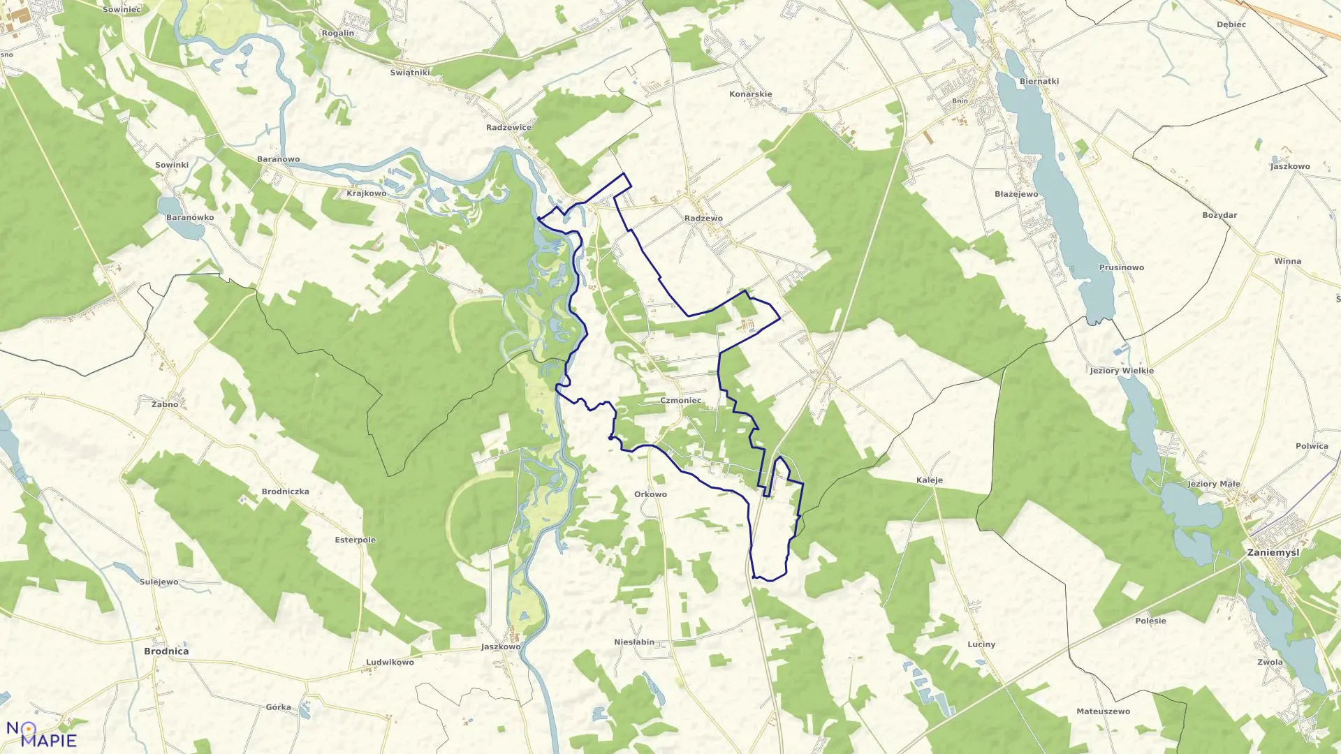 Mapa obrębu CZMONIEC w gminie Kórnik