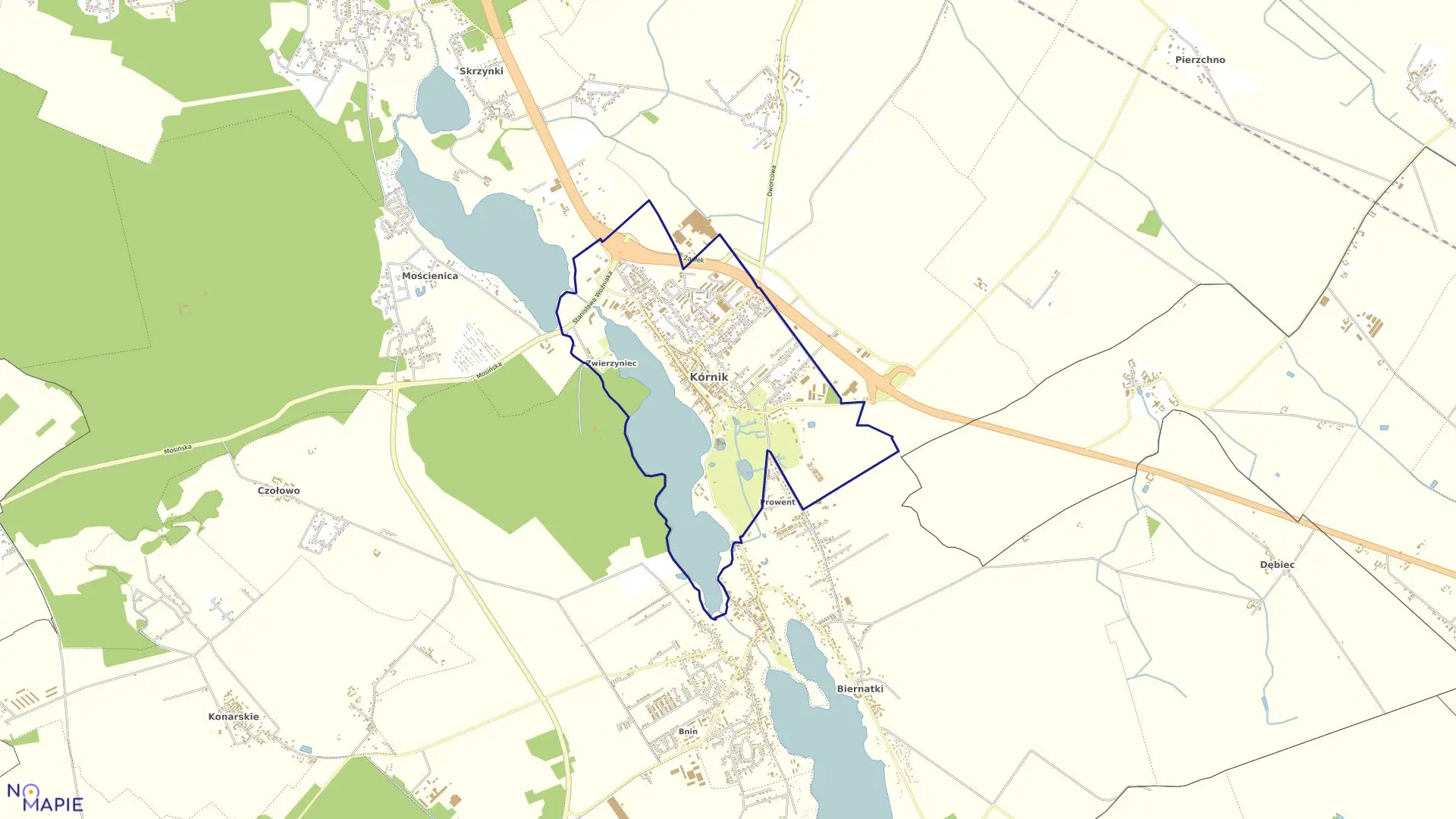 Mapa obrębu KÓRNIK w gminie Kórnik